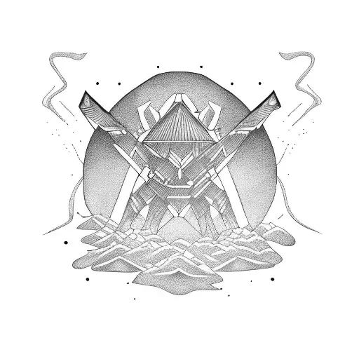 stone bridge tattoo design idea