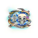 stone bridge tattoo design idea