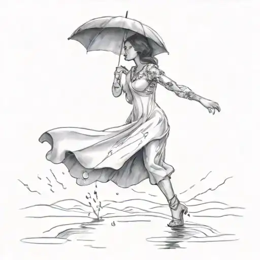 never fear a storm, learn to dance in the rain tattoo design idea