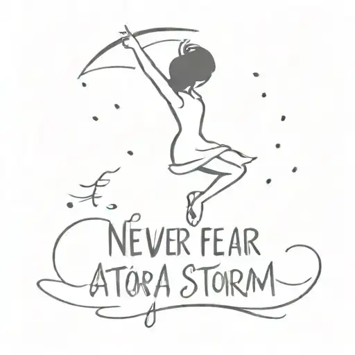 never fear a storm, learn to dance in the rain tattoo design idea