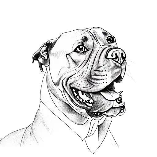 Pitbull, serce, milosc tattoo design idea