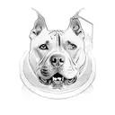 Pitbull, serce, milosc tattoo design idea