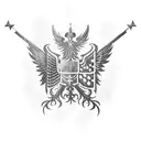 Polish-American flag with a silhouette of a military soldier tattoo design idea