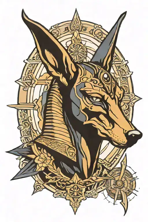 anubis and the eye tattoo design idea