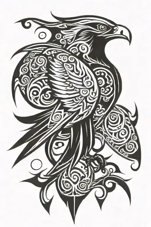 thunderbird flying tattoo design idea