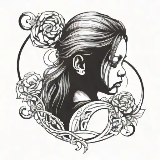 little girl fighting her mind body soul tattoo design idea