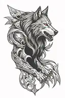 Witcher wolf  tattoo design idea