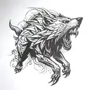 Witcher wolf  tattoo design idea