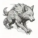Witcher wolf  tattoo design idea