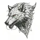 Witcher wolf  tattoo design idea