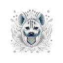 hyena with proteas in mouth tattoo design idea