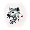 hyena with proteas in mouth tattoo design idea