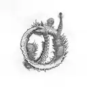 Loch Ness monster AND thistles tattoo design idea