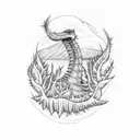 Loch Ness monster AND thistles tattoo design idea
