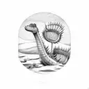 Loch Ness monster AND thistles tattoo design idea