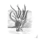 Loch Ness monster AND thistles tattoo design idea