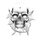 Rose spider skull web tattoo design idea