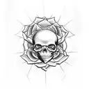 Rose spider skull web tattoo design idea