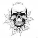 Rose spider skull web tattoo design idea