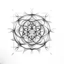 sacred geometry fractals Fibonacci sequence suminagashi  tattoo design idea