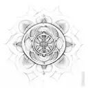 sacred geometry fractals Fibonacci sequence suminagashi  tattoo design idea