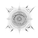 sacred geometry fractals Fibonacci sequence suminagashi  tattoo design idea