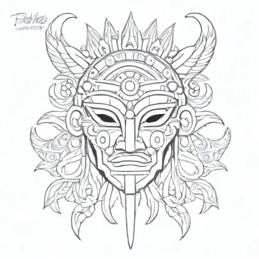 Filipino bakunawa mask tattoo design idea