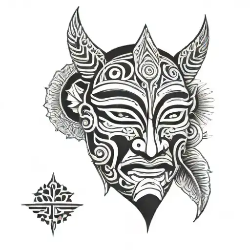 Filipino bakunawa mask tattoo design idea
