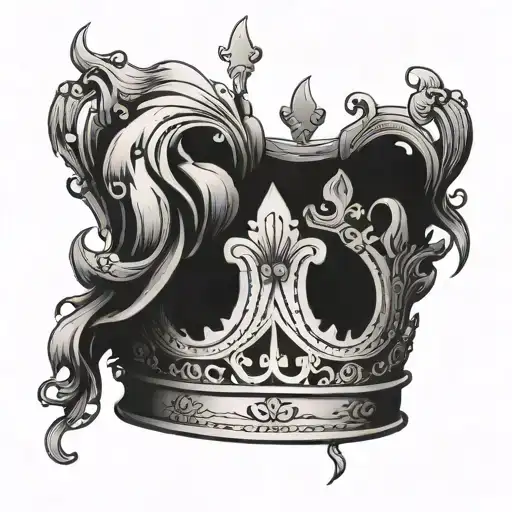 crown with r i p tattoo design idea