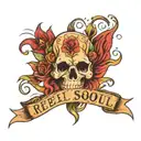 rebel soul napis tattoo design idea