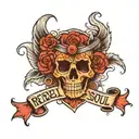 rebel soul napis tattoo design idea