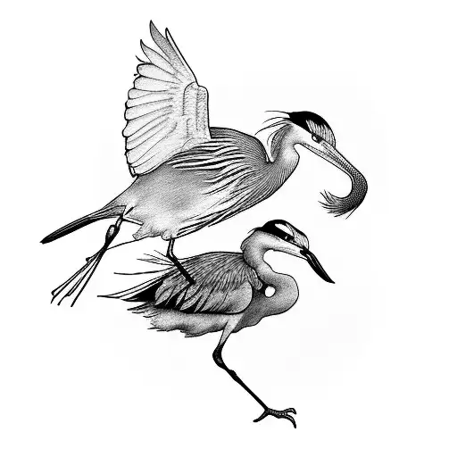small herons flying tattoo design idea