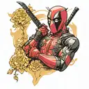 Deadpool and van gogh tattoo design idea