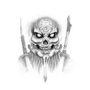 reborn walked out of the the devil's fire drug dealing hustler OG Goon Gang rrpping tattoo design idea