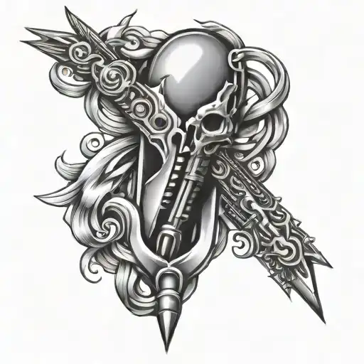 zipper opening tattoo design idea