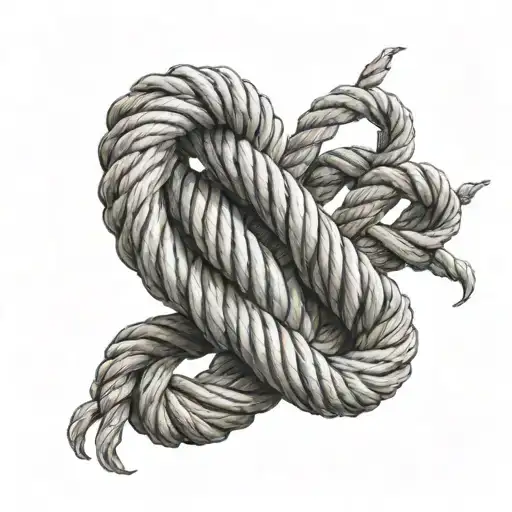 Rope knot around forearm sleeve tattoo design idea