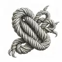 Rope knot around forearm sleeve tattoo design idea