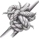 Rope knot around forearm sleeve tattoo design idea