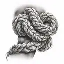 Rope knot around forearm sleeve tattoo design idea