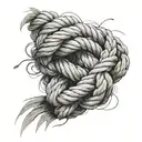 Rope knot around forearm sleeve tattoo design idea
