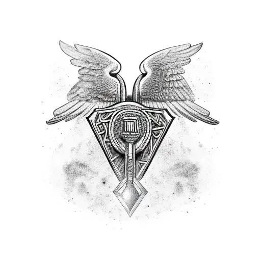 mjolnir, forrest, viking, tree of life, eagle tattoo design idea