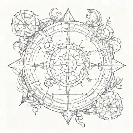 Create a sketch-style tattoo featuring a blueprint of 'gods plan' tattoo design idea