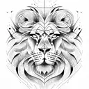  lion head jump from fire tattoo design idea
