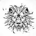  lion head jump from fire tattoo design idea