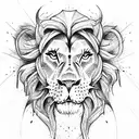  lion head jump from fire tattoo design idea