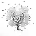 mustard seed tree branch tattoo design idea