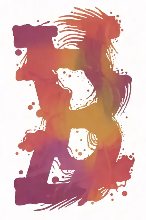 Tiger eyes, wolf paw prints, music notes, ace of spades, peacock feathers, paint splatter  tattoo design idea
