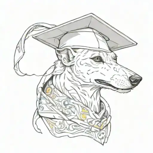 greyhound graduation cap 2024 tattoo design idea