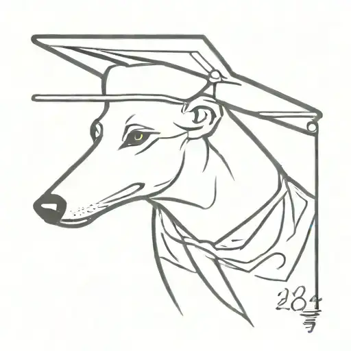 greyhound graduation cap 2024 tattoo design idea
