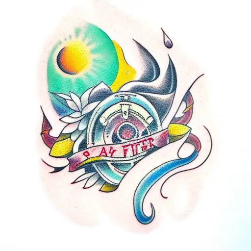 waterfall tattoo design idea